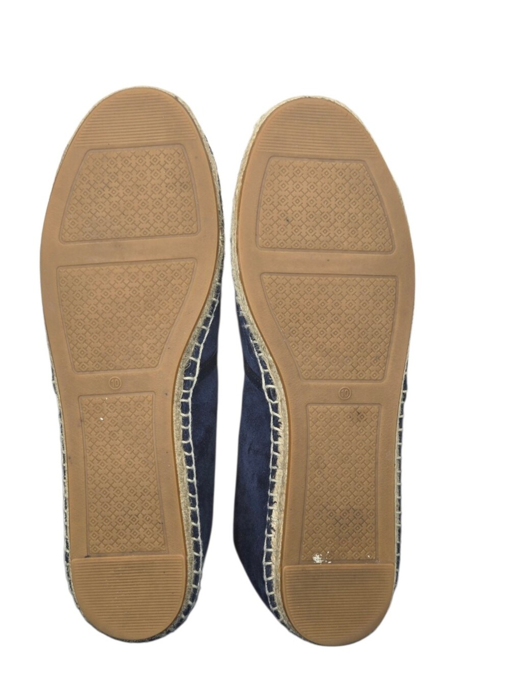 Tory Burch Sidney Navy Suede Espadrille Flats Logo Slip On Shoes Womens 10 - Picture 9 of 11